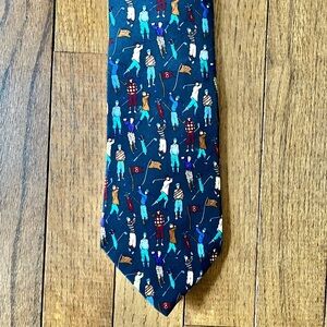 Navy All Silk Golfers Tie 417 by Van Heusen
